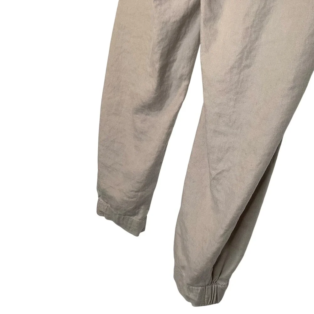 Babaton Aritzia Women Tan Linen Blend Elastic Waist Pull On Jogger Pants Size‎ S